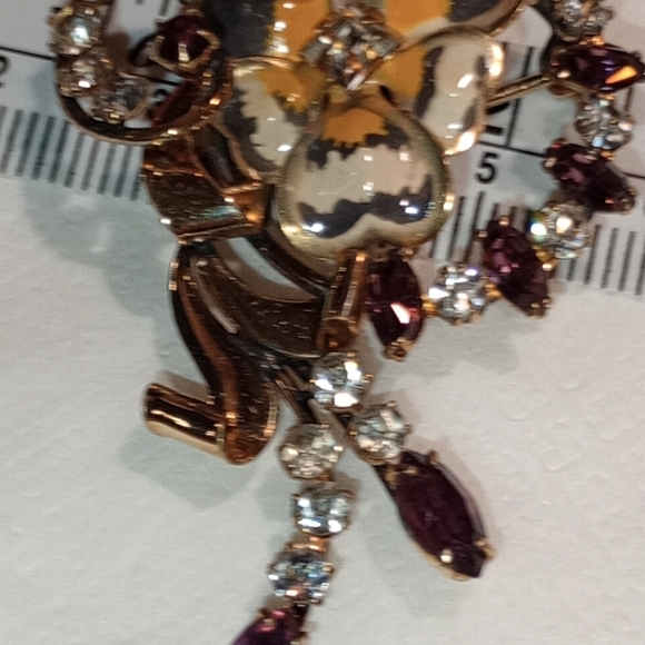 12k Gold Carl Art Enamel Brooch - Picture 8 of 16